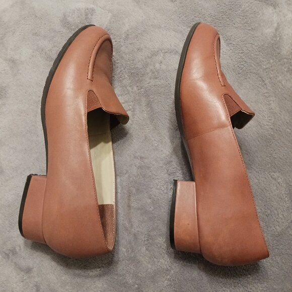 Vintage 90s Drew Shoe Women’s Arlene Tan Casual Leather Loafers 9WW - Picture 5 of 13